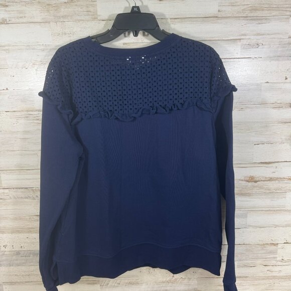 Crown & Ivy Navy Blue Sweatshirt Size XL - Picture 4 of 5
